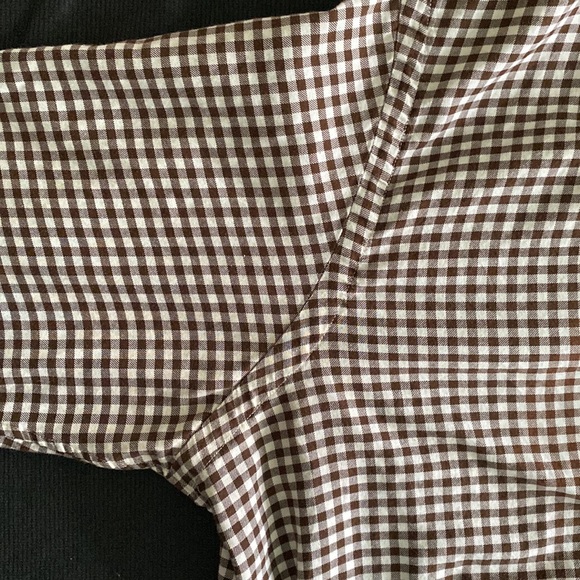 Ralph Lauren Classic Fit long sleeve button down shirt 100% cotton brown gingham - Picture 8 of 14